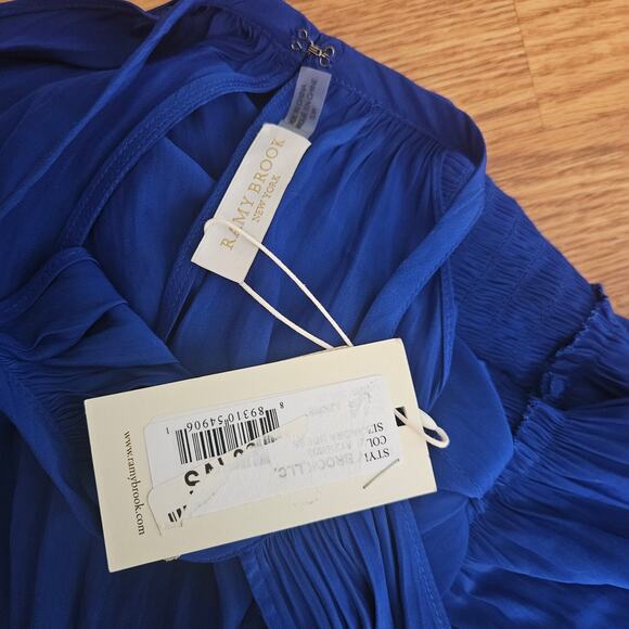 Ramy Brook New York Blue Cobalt Ruffle Dress Size Small - Picture 6 of 8